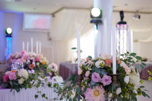 Wedding decoration on table.