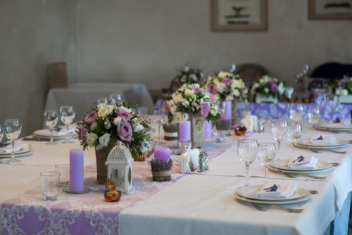 Table set for a wedding dinner